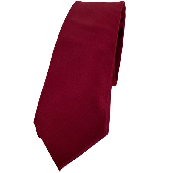 Michael Kors Men's Sapphire Silk Solid Burgundy Tie - Picture 3 of 5